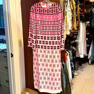 Zara mid century print long and lean dress size Small worn 1 time
